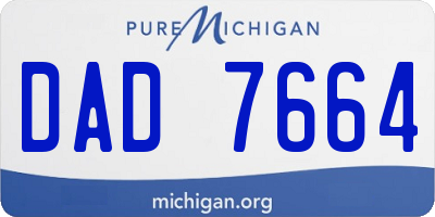 MI license plate DAD7664