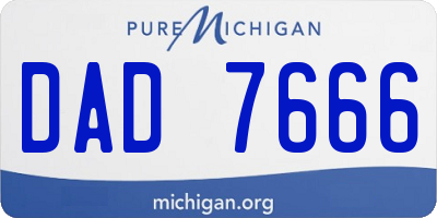 MI license plate DAD7666