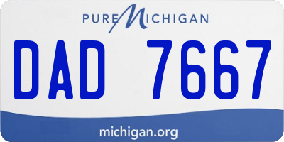 MI license plate DAD7667