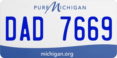 MI license plate DAD7669