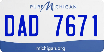 MI license plate DAD7671