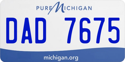 MI license plate DAD7675