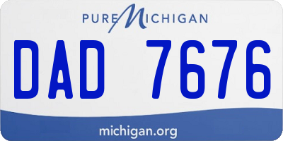 MI license plate DAD7676