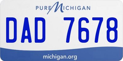 MI license plate DAD7678