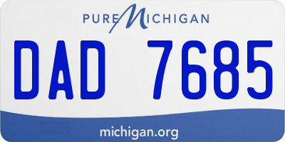 MI license plate DAD7685