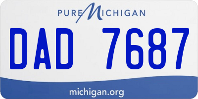 MI license plate DAD7687