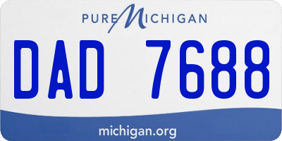 MI license plate DAD7688