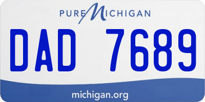 MI license plate DAD7689