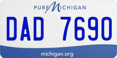 MI license plate DAD7690