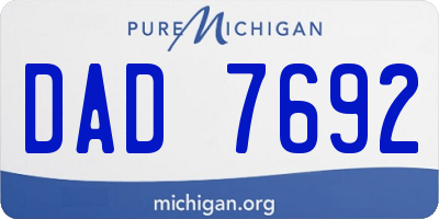 MI license plate DAD7692