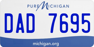 MI license plate DAD7695