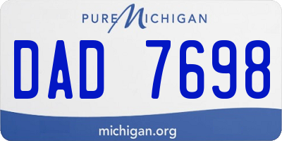 MI license plate DAD7698
