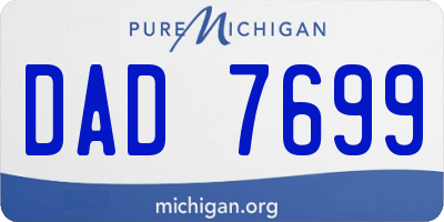 MI license plate DAD7699