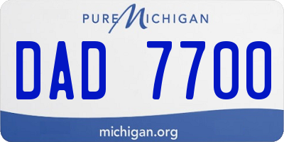 MI license plate DAD7700