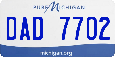 MI license plate DAD7702