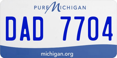 MI license plate DAD7704