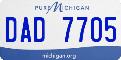 MI license plate DAD7705
