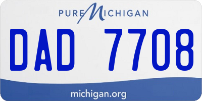 MI license plate DAD7708
