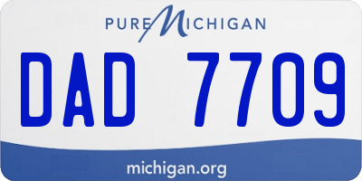 MI license plate DAD7709