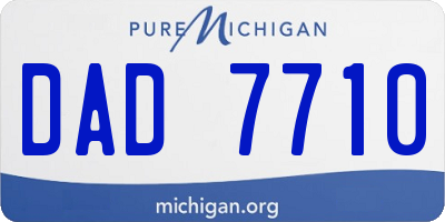 MI license plate DAD7710