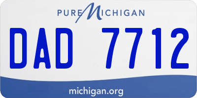 MI license plate DAD7712