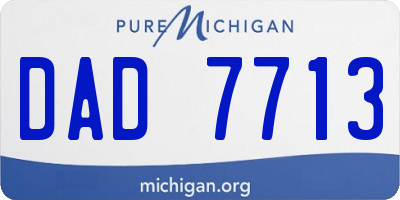 MI license plate DAD7713