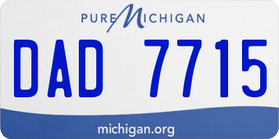 MI license plate DAD7715