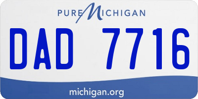 MI license plate DAD7716
