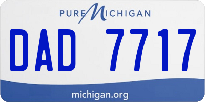 MI license plate DAD7717