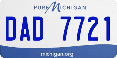 MI license plate DAD7721