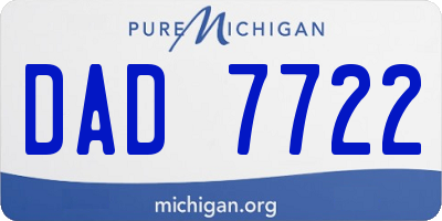 MI license plate DAD7722