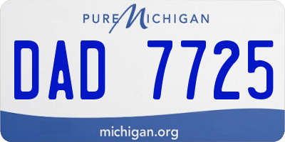 MI license plate DAD7725