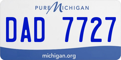 MI license plate DAD7727