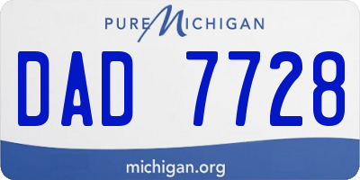 MI license plate DAD7728
