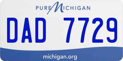 MI license plate DAD7729