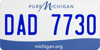 MI license plate DAD7730