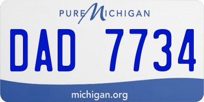 MI license plate DAD7734