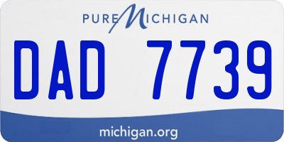 MI license plate DAD7739