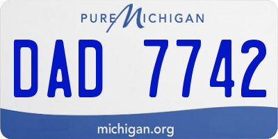 MI license plate DAD7742