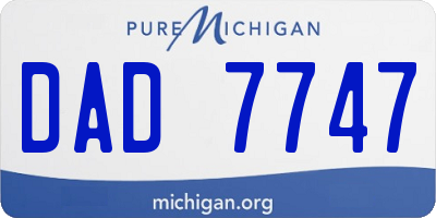 MI license plate DAD7747