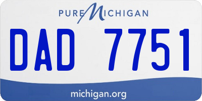 MI license plate DAD7751