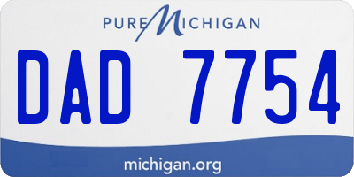 MI license plate DAD7754