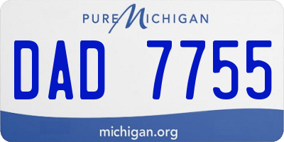 MI license plate DAD7755