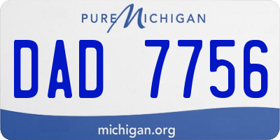 MI license plate DAD7756