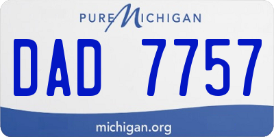 MI license plate DAD7757