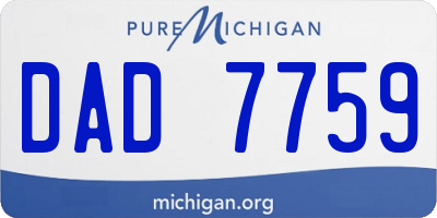 MI license plate DAD7759