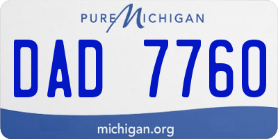 MI license plate DAD7760
