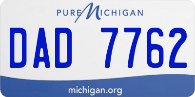 MI license plate DAD7762