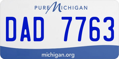MI license plate DAD7763