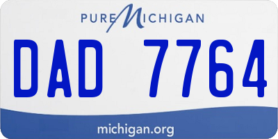 MI license plate DAD7764